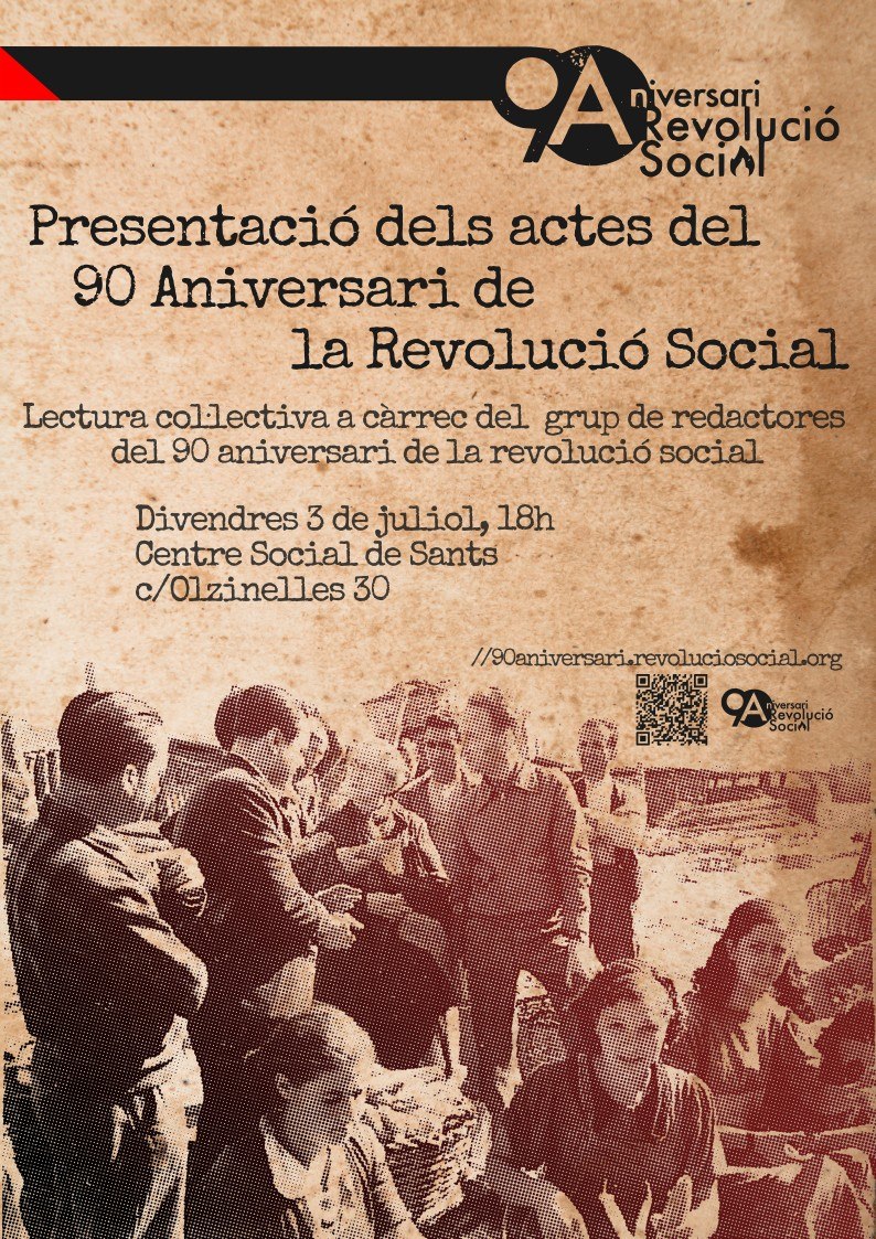Presentació dels actes del 90 Aniversari de la Revolució Social. Barcelona 03/07/2026